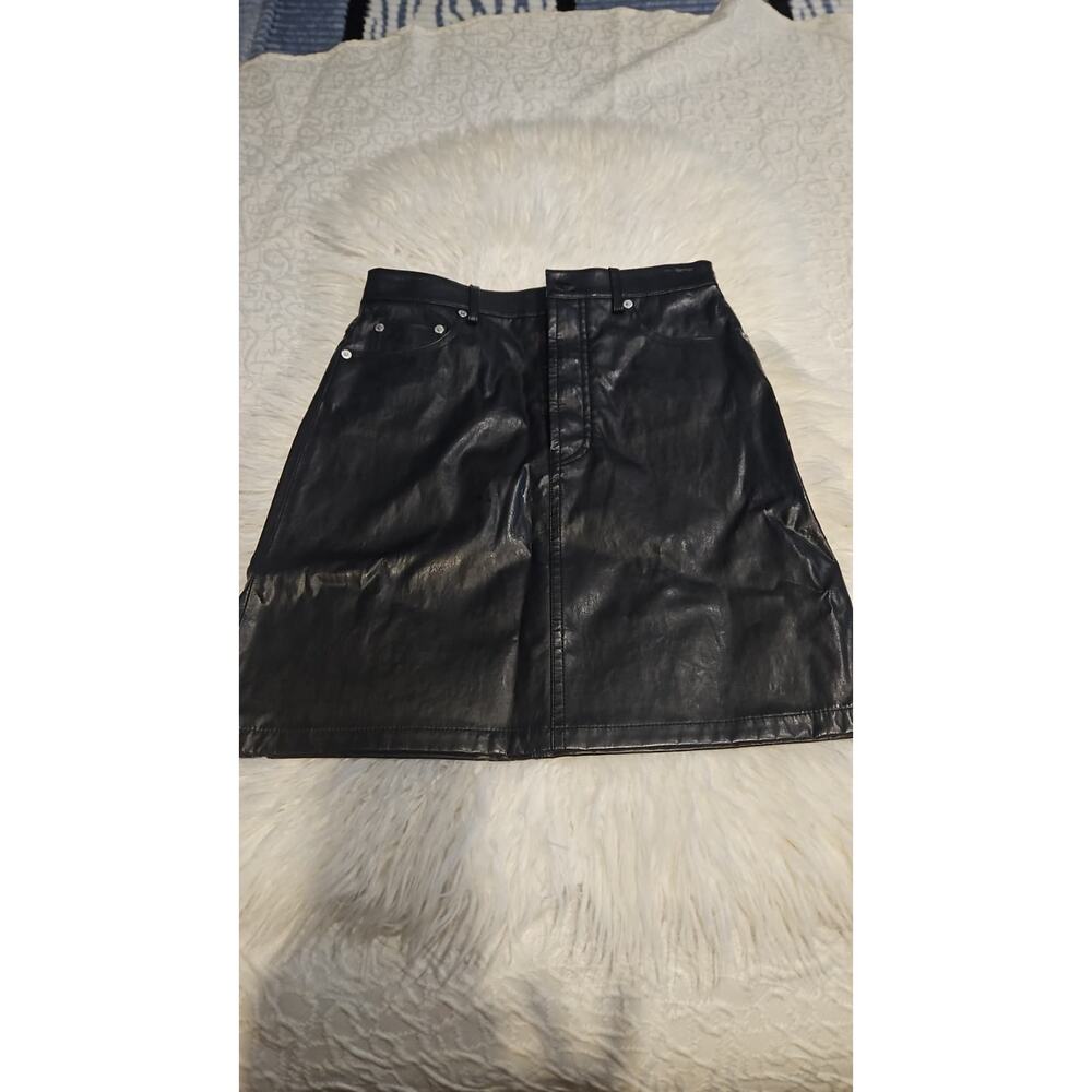 Helmut Lang Patent Leather Five-Pocket Skirt Black Size 2 - Picture 2 of 6